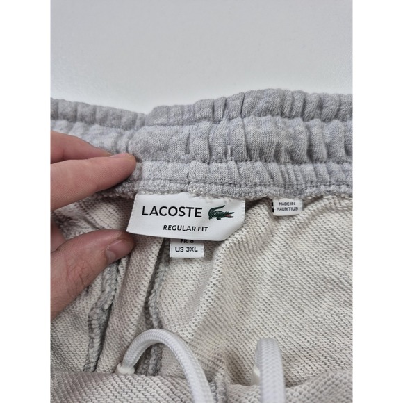 Lacoste Shorts Mens 3XL Gray French Terry Sweat Elastic Waist Drawstring Gym - Picture 4 of 13